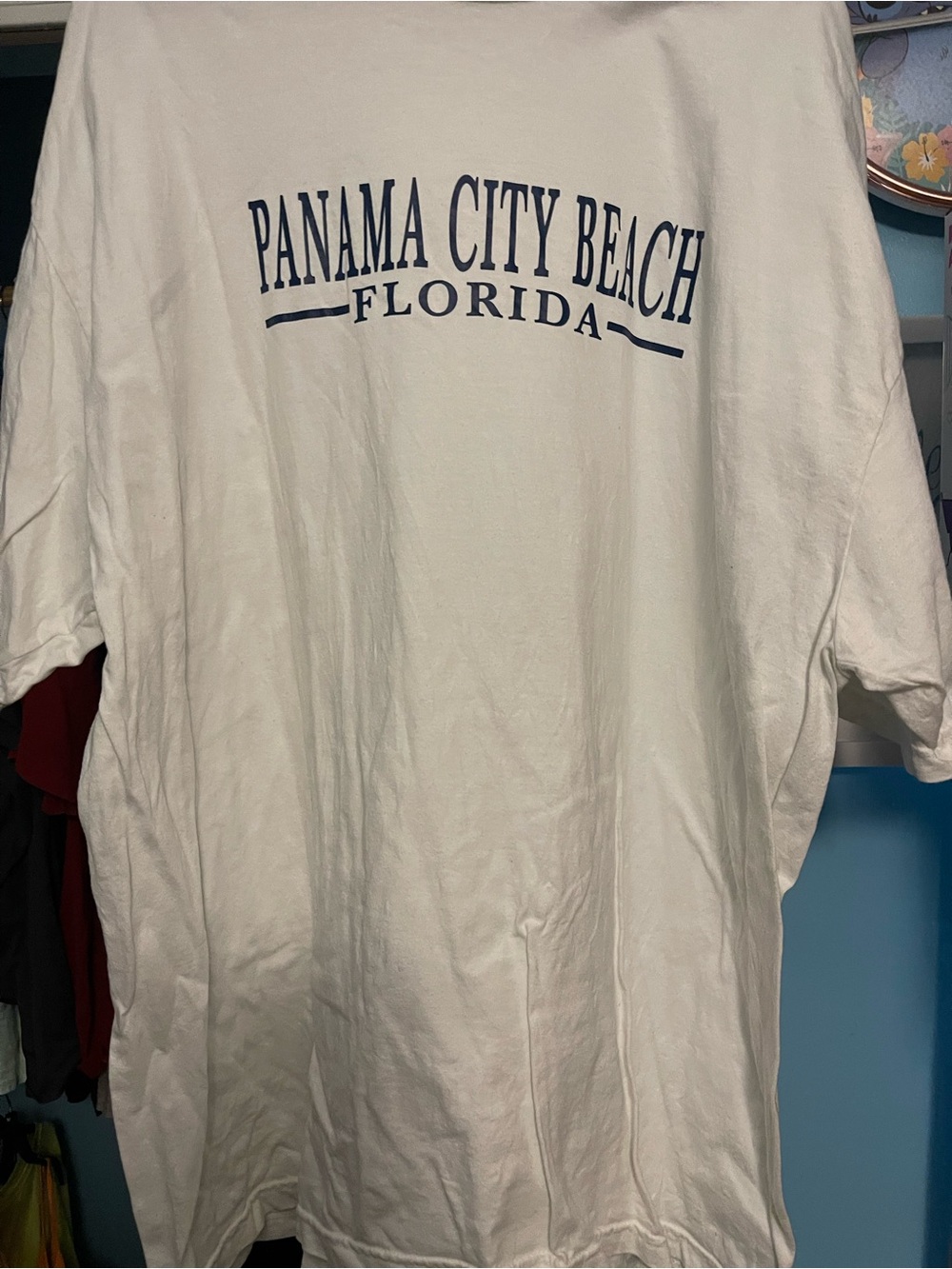 Comfort Colors Panama City Beach Florida Tee - White with Navy Print